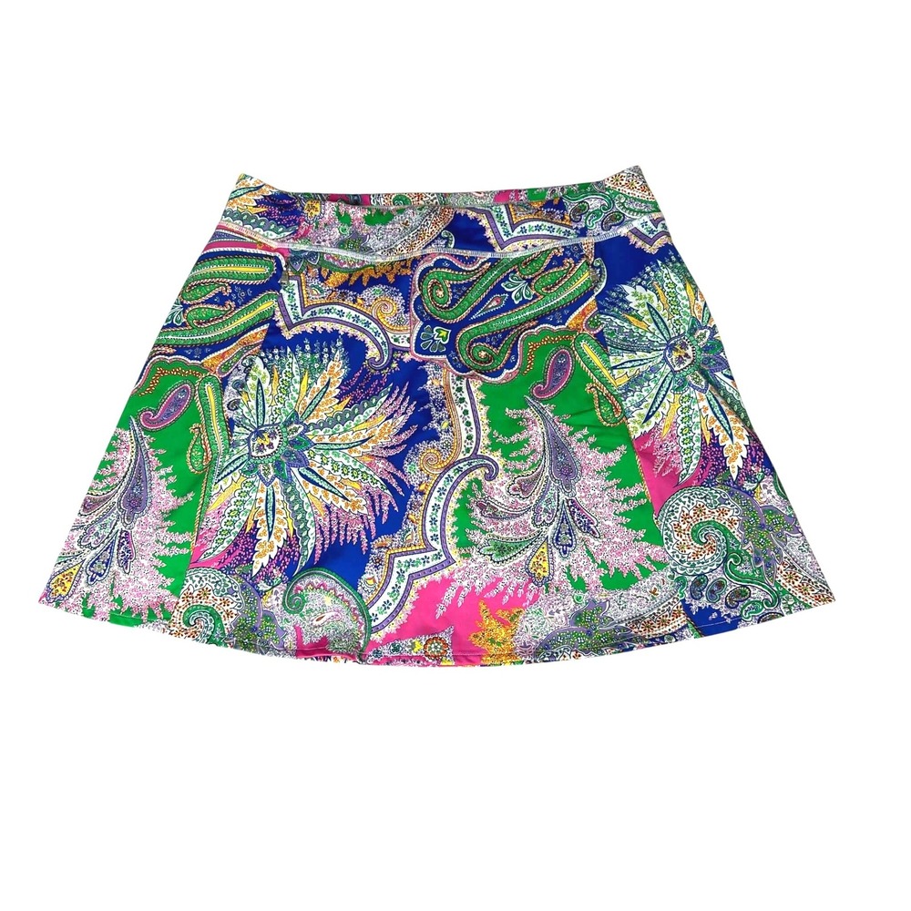 RLX Ralph Lauren Womens Golf Skort Medium Multicolor Paisley Active Skirt M